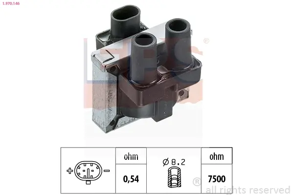 FIAT Катушка зажигания Alfa Romeo 33,Doblo,Palio,Punto,Tempra,Tipo 1.1/2.0 91- EPS 1970146