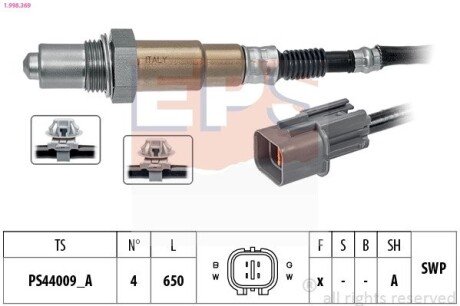 HYUNDAI Лямбда зонд ACCENT i25 IV 1.6 10-, TUCSON 1.6 T-GDi 15-20, ix20 (JC) 1.4 10-19, KIA CEED (JD) 1.6 GDI 12-18 eps 1.998.369