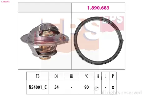 HYUNDAI термостат i20/i30/i40 1,4-1,6CDI 07-, KIA EPS 1880802 Киа Рио 3