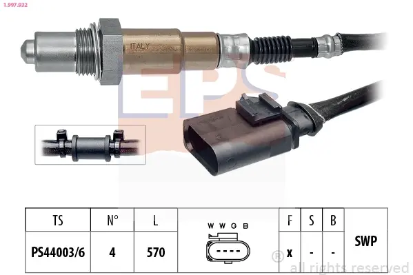 Лямбда-зонд (4 конт.) AUDI A3 1,4TFSI, A5/A6/A8 2,0TFSI, VW 1,4TSI, SKODA EPS 1997932