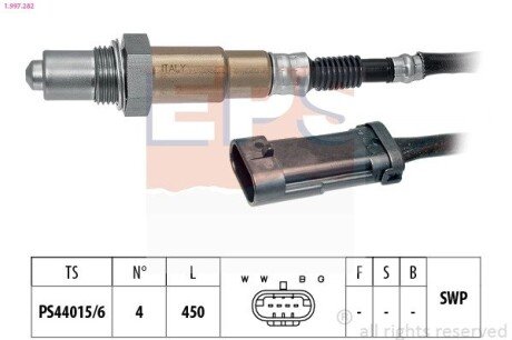 Лямбда-зонд (4 конт.) RENAULT Kangoo, Clio, Megane, Laguna eps 1.997.282 на Рено Кенго 1