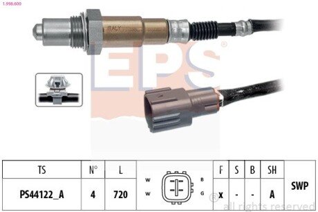 MAZDA Лямбда-зонд 6 2.5 18- eps 1.998.600 на Мазда Сх 5