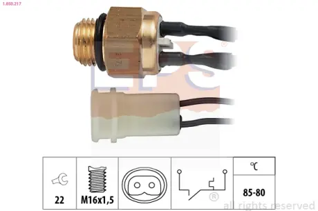 MITSUBISHI Датчик включения вентилятора радиатора Colt III,IV,Lancer IV,V EPS 1850217 Митсубиси Colt