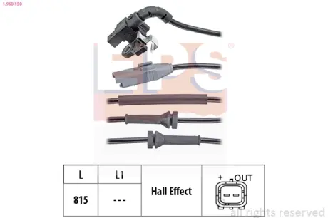 PEUGEOT Датчик ABS задн. 3008 1,6HDi EPS 1.960.150