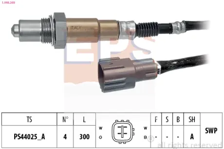 TOYOTA лямбда-зонд (4 конт.) Avensis 2,0 -03, Camry,Carina,RAV4 EPS 1998269