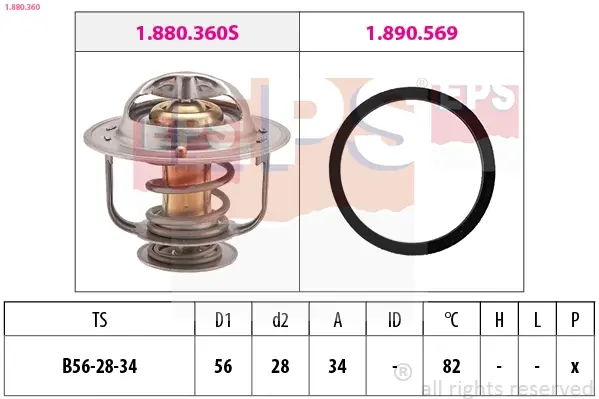 TOYOTA Термостат (Made in Italy!) Hiace III,IV,Previa,Mitsubishi ASX,Lancer,Outlander,Citroen C-Crosser EPS 1880360