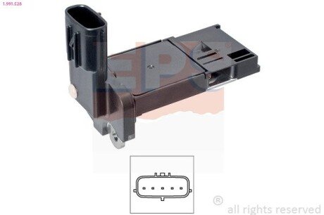 TOYOTA Витратомір повітря AURIS 1.2 15-18, C-HR 1.2/1.8 16-, SUBARU FORESTER 2.0 05-08 eps 1991528