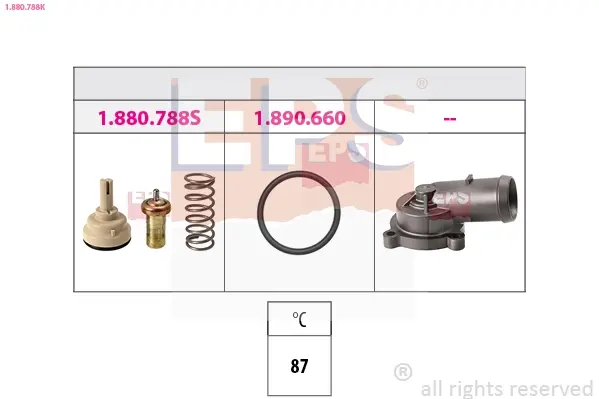 VW Р/к термостата SKODA SEAT, 1,6 EPS 1880788K (фото 1)