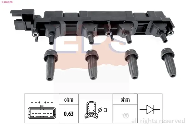 Котушка Citroen C4/C8 Peugeot 206, 307, 406, 407, 607, 807 EPS 1970509