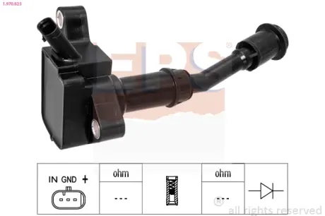 Котушка запалювання 1.5EcoBoost Ford C-Max 15-/Focus III 4-/Kuga 14-/Mondeo V 14- /S-Max 15- EPS 1970623