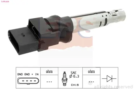 Котушка запалювання Audi A3 3.6Fsi 09.04- Skoda Superb 3.6 V6 11.08- VW Passat 3.2/3.6Fsi 09.05- EPS 1.970.434