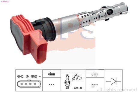 Котушка запалювання Audi A4, A5, A6, A7, A8, R8 FSI 01- eps 1.970.427