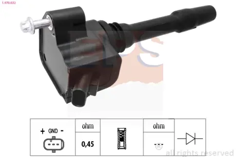 Котушка запалювання BMW 1 (F20/F21/F40) 116i/118i/120i/3 (F30/F80/G20/G80) 320i/330i/X5 (G05/F95) EPS 1970632