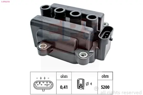 Котушка запалювання Dacia Logan 1.2 06-/Renault Clio 1.2 16V 05- EPS 1970518