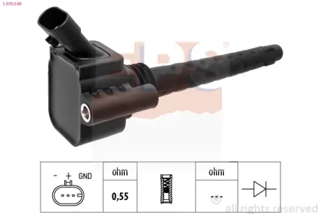 Котушка запалювання Fiat 500X 1.4 14-/Punto 1.4 09-/Jeep Renegade 1.4 14- EPS 1970549