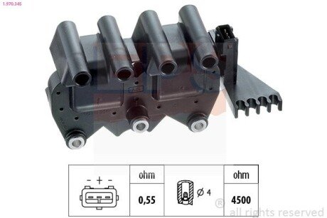 Котушка запалювання Fiat Doblo/Lancia Delta II (836) 1.6 16V 95- eps 1.970.345 на Iveco Daily 3