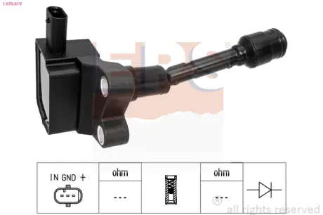 Котушка запалювання Ford B-Max 1.0 EcoBoost 12- /C-Max 12- /Fiesta 1.0 12- /Focus III 12- EPS 1970619