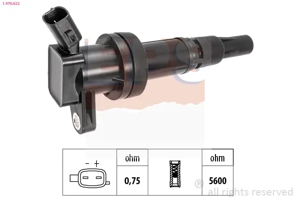 Котушка запалювання Hyundai Accent 1.4 10-/i20 1.4 14-/i30 1.4 14-/Kia Ceed 1.4 15-/Rio 1.4 15-/Stonic 1.4 17- EPS 1970622 (фото 1)