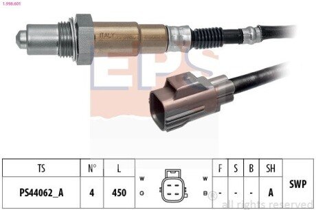 Лямбда-зонд (4-х конт) Land Rover Discovery 5.0 4x4 09-18/Freelander 3.2 06-14/Range Rover 05-13 /Volvo S40/S60/S80/XC60 2.5/3.2 eps 1.998.601 на Рендж (ленд) ровер Спорт