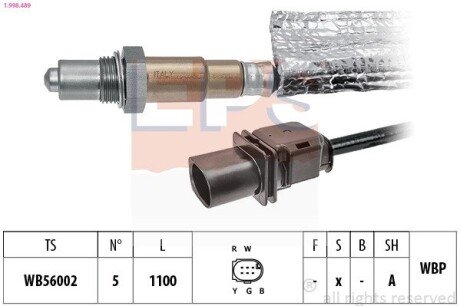 Лямбда-зонд (L 1100MM/перед каталізатором) BMW X5 (E70) 3,0i/3.5i 06-14 eps 1.998.489 на Мерседес G-Class w463