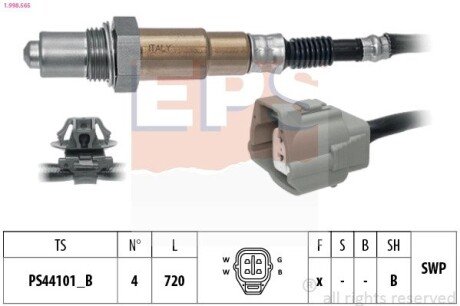 Лямбда зонд Mazda 3 (BM/BN) 1.5/2.0 13-/6 (GJ/GL) 2.0/2.5 12- eps 1998565 на Мазда 3 bm