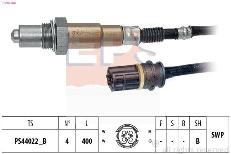 Лямбда-зонд MB A (W168)/C (W202,W203,S202)/E (W210,W211, W220)/Vito (639)/Vaneo eps 1.998.284 на Мерседес C-Class S202