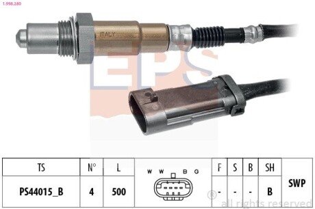 Лямбда-зонд Renault Clio/Megane/Scenic/Kangoo 1.4-2.0 98- eps 1.998.280 на Рено Трафик 2