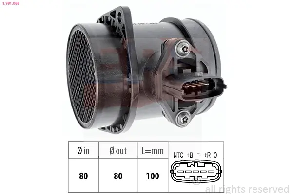 Розходомір повітря Volvo S60/S80/V70 2.0 T/2.4 D EPS 1.991.088