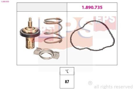 Термостат 87°C Nissan/Renault 1.5dCi 02.09- eps 1880930