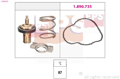 Термостат 87°C Nissan/Renault 1.5dCi 02.09- EPS 1.880.930