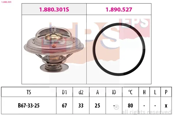 Термостат Bmw, Ford Galaxy /80C/VW Bora,Golf IV,Passat,T IV 2.3-2.8 V6 97/08- EPS 1880301