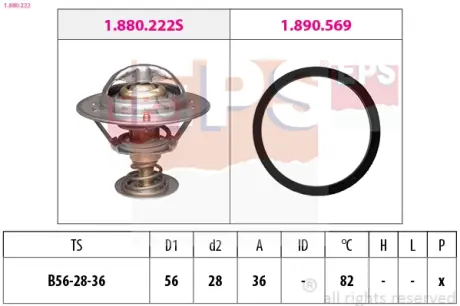 Термостат Lexus GS/IS/Mini/Toyota Avensis/Corolla/Yaris 00- EPS 1880222