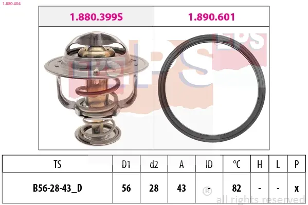 Термостат Lexus GS/LS 4.0 RX 3.0 97- Mitsubishi Galant/Grandis/OutlanderToyota Avensis/Corolla/Camry 00- EPS 1.880.404 (фото 1)