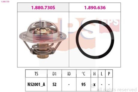 Термостат Nissan Juke/Tiida/Qashqai/X-Trail/Renault Fluence/Koleos/Laguna III/Megane III 1.6/1.8/2.0 2003- eps 1880730 на Рено Сценик 3