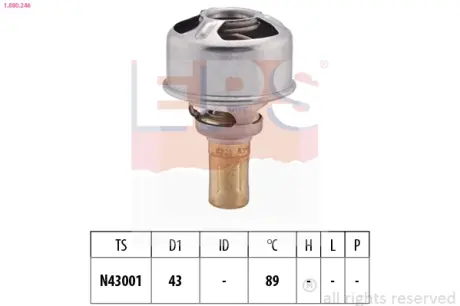 Термостат Renault 1.1/1.2/1.4 1397 C1J 07/88>11/95 EPS 1880246