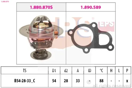 Термостат з прокладкою для- Hyunday Accent III/Getz/Kia Rio 1.4/1.6 2005- EPS 1880870