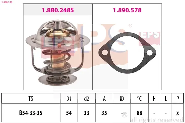 Термостат з прокладкою Hyundai Accent/KIA Carnival 94- EPS 1880248
