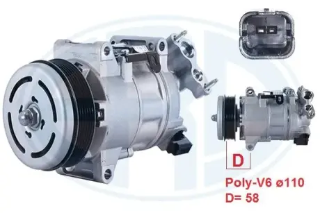 Компресор кондиціонера era 670167 Ситроен С5
