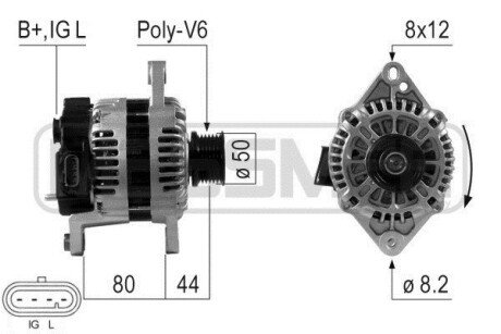 ГЕНЕРАТОР CHEVROLET AVEO, LACETTI, NUBIRA era 210643A