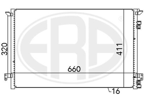 Радіатор охолодження двигуна era 667012 на Фиат Крома 154