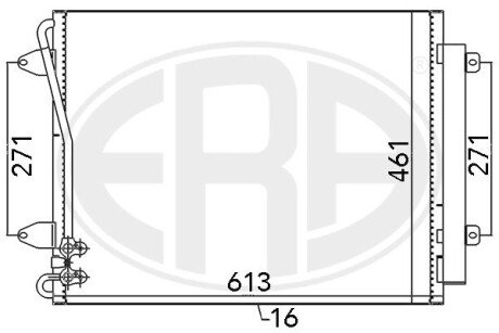 Радиатор охлаждения двигателя era 667108 на Фольксваген Пассат б7