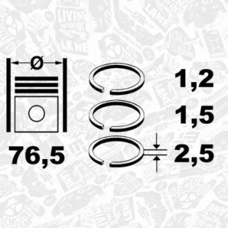 Поршневые кольца et engineteam R1012100