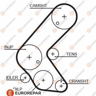 4010350000 РЕМ?НЬ ГРМ eurorepar 1633131380 на Опель Корса с