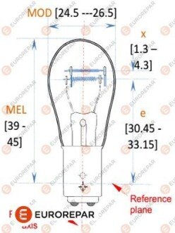 8539293090 E:ЛАМПА 12V-21/5W eurorepar 1616431380 на Хендай Туксон