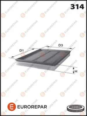 ФІЛЬТР ПОВІТРЯНИЙ EUROREPAR E147215