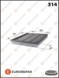 ФІЛЬТР ПОВІТРЯНИЙ EUROREPAR E147215 Мазда 3 bk