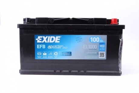 Акумулятор 100Ah-12v EFB (353х175х190),R,EN900 exide EL1000