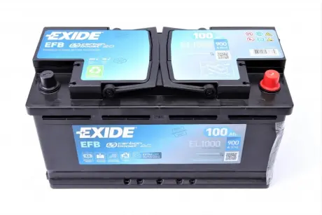 Аккумулятор 100Ah-12v EFB (353х175х190),R,EN900 Exide EL1000