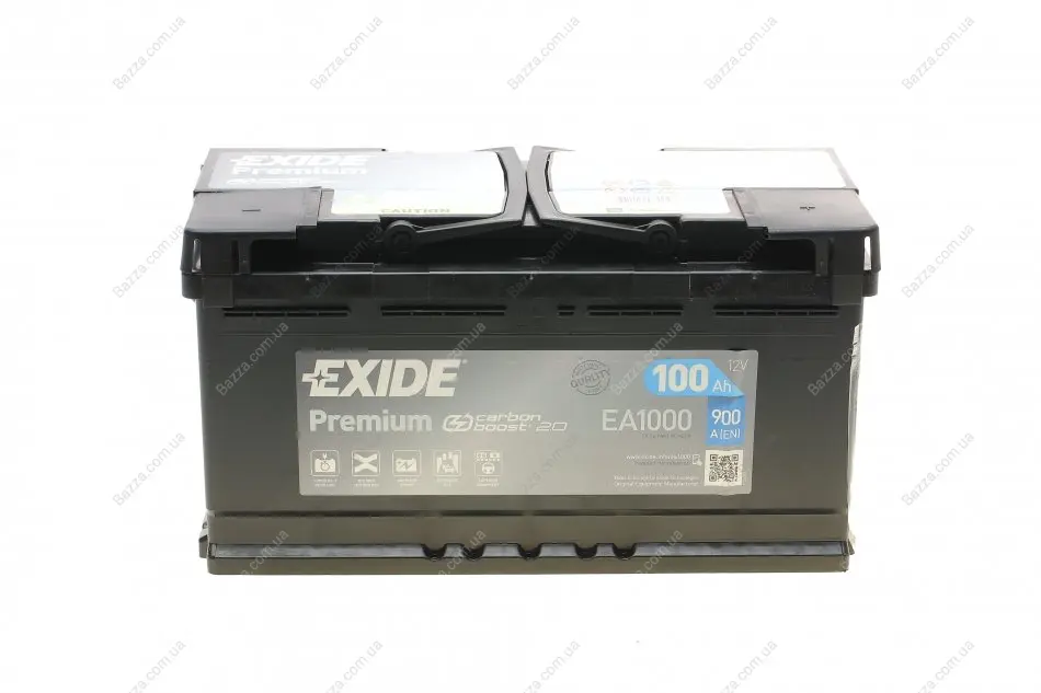 Аккумулятор 100Ah-12v PREMIUM(353х175х190),R,EN900 Exide EA1000 (фото 1)