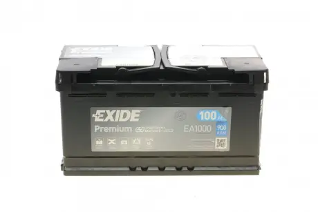 Аккумулятор 100Ah-12v PREMIUM(353х175х190),R,EN900 exide EA1000